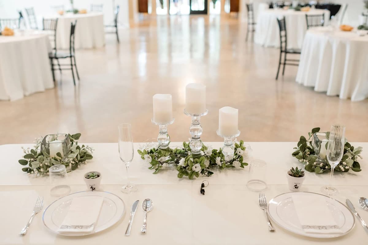 Modern wedding reception setup at Prima Vista