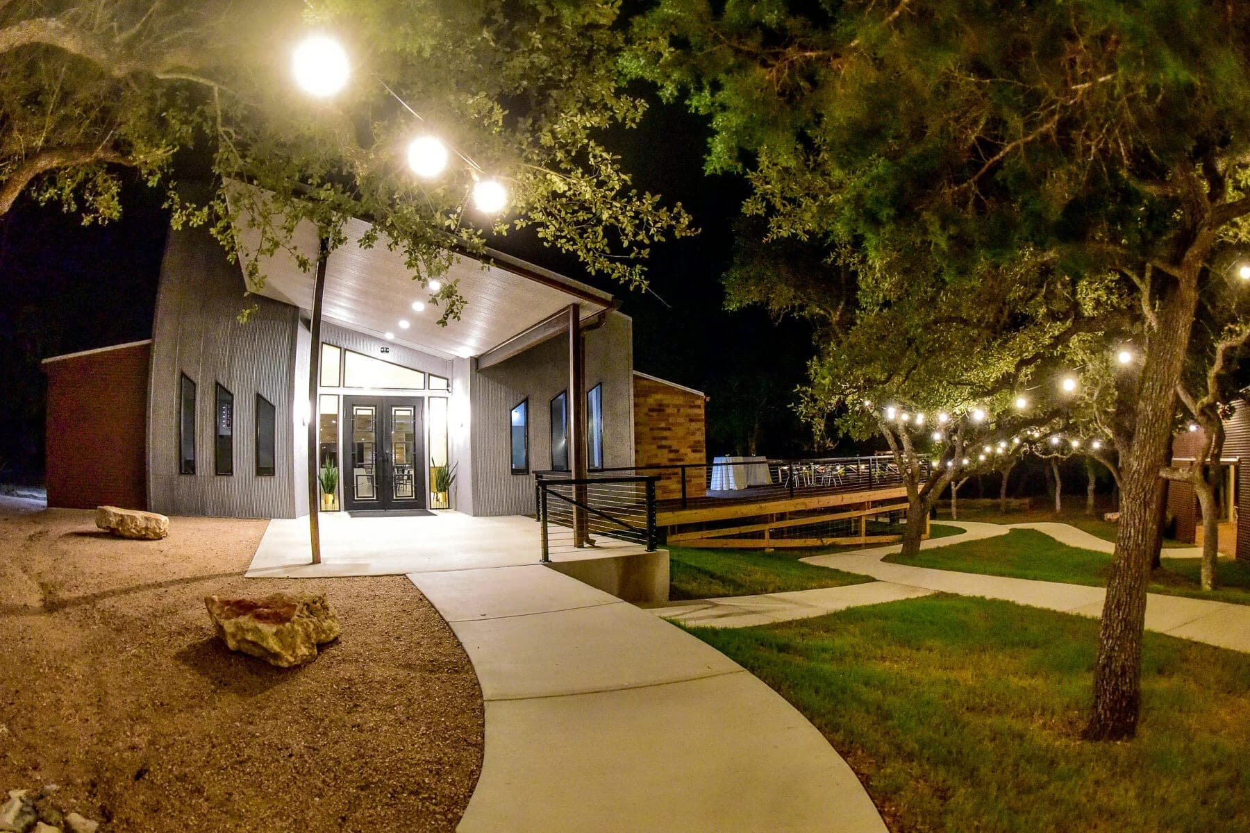 Venue Exterior with Night Lighting
