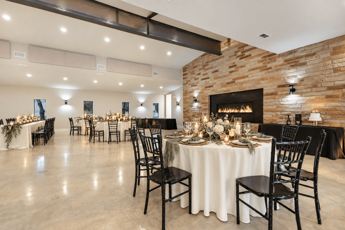 Hill Country Rustic Romance fireplace reception
