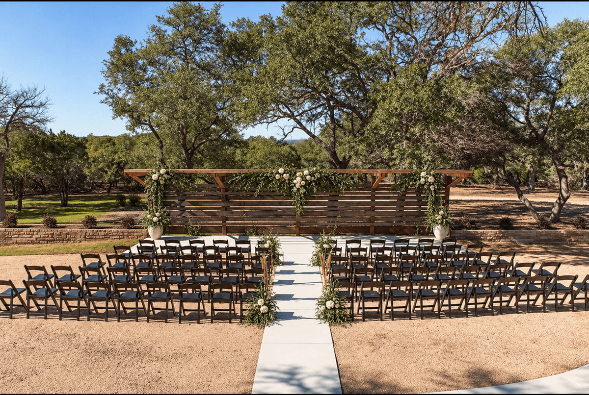 Hill Country Rustic Romance outdoor ceremony