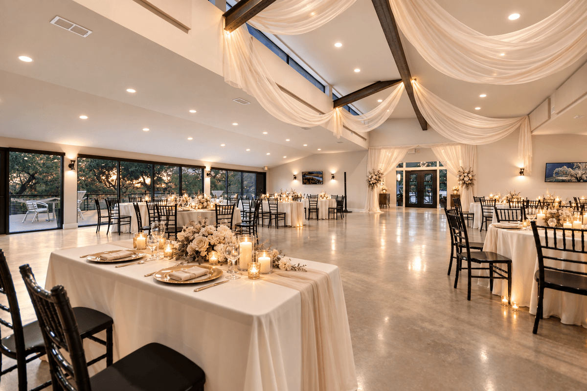 Soft Draped Romance reception entrance