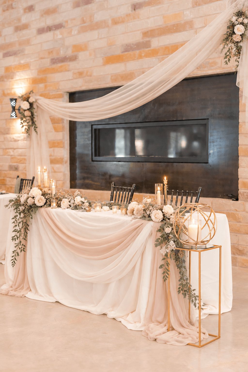 Soft draped sweetheart-table design
