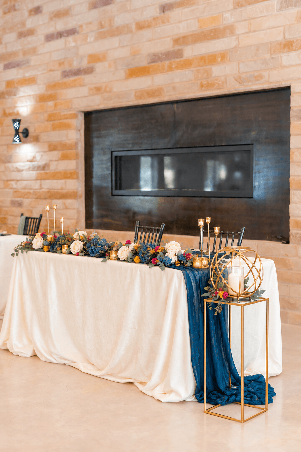South Asian Luxury sweetheart table with jewel tones