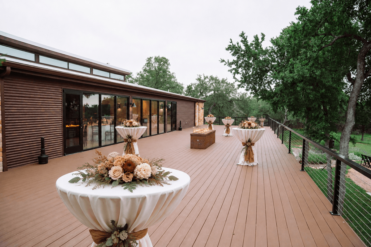 Texas Western Chic decorated deck in the Hill Country