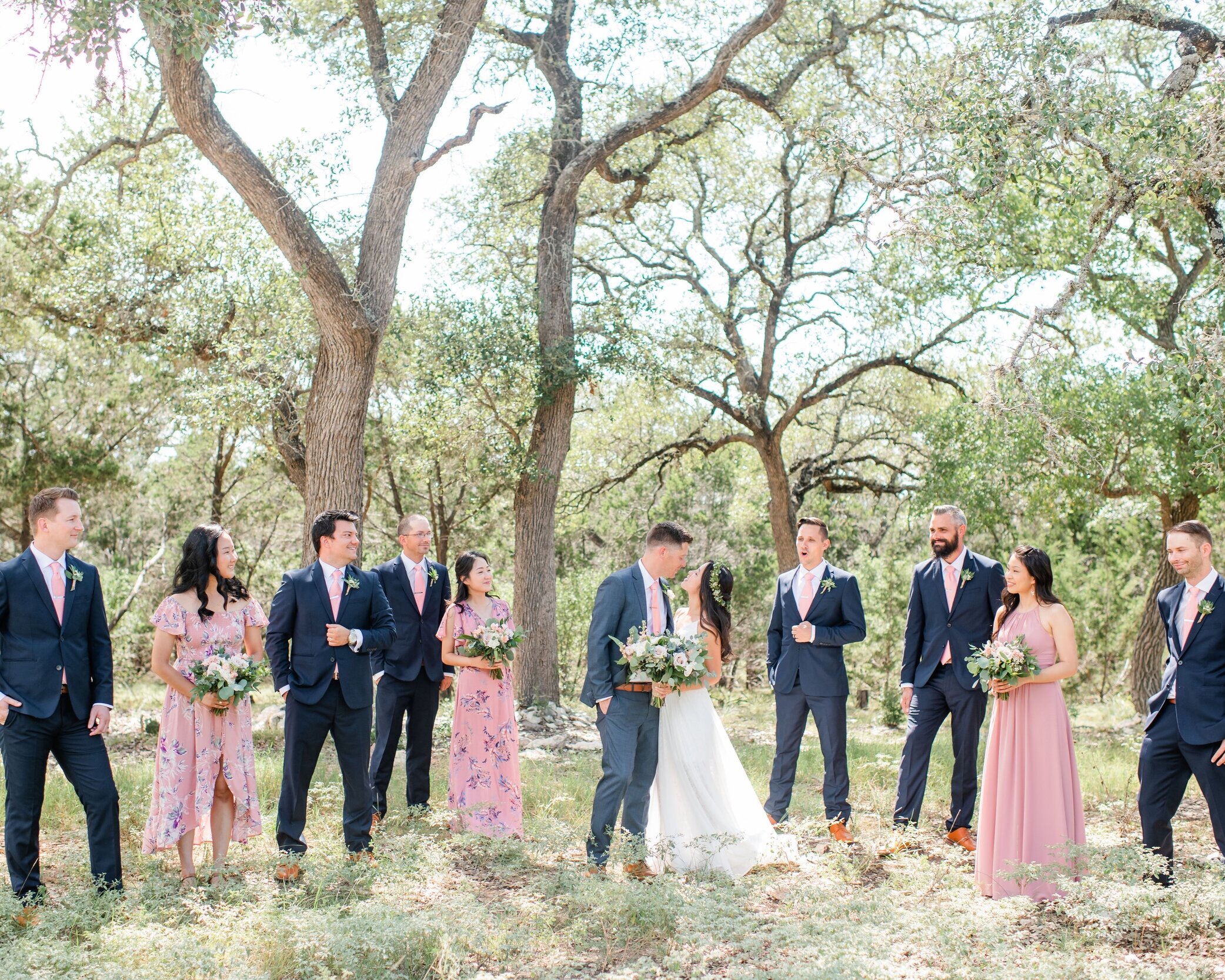 A romantic portrait under the trees at our Wimberley Hill Country venue